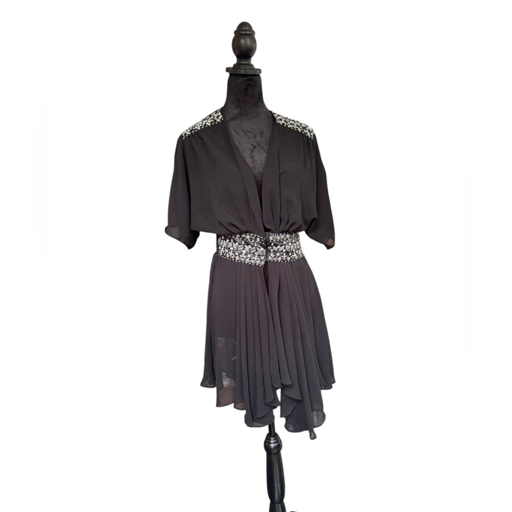VNT 80s Forever 21 Sheer Blouse Top Sz SP Whimsy Goth Fairycore Coquette BEADED‎